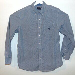 chaps long sleeve men shirt large cotton blue check